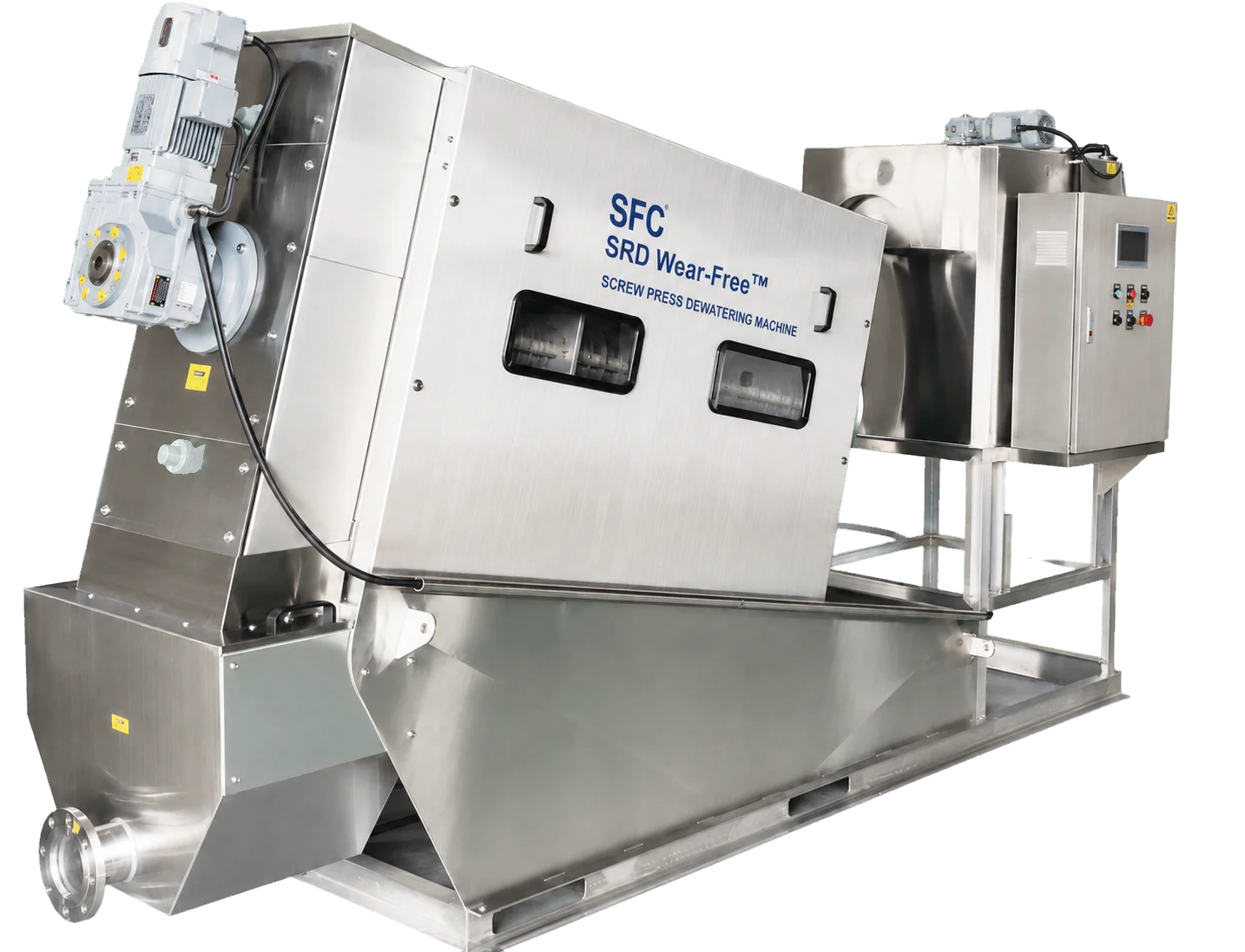 Безызносный многодисковый шнековый пресс для обезвоживания осадка MSD-SRD